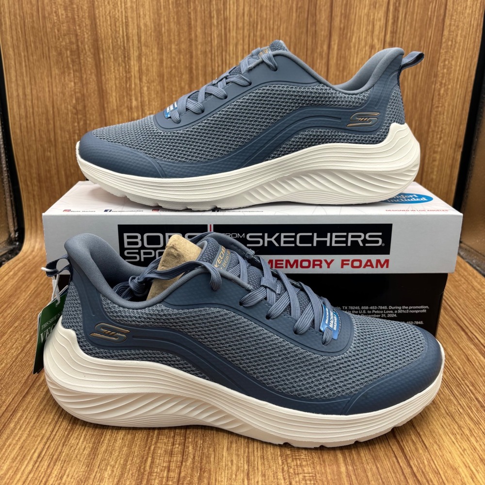 Skechers Bobs Squad Waves Womens 9.5 Slate Blue‎ 117483 Memory Foam Sneakers NEW